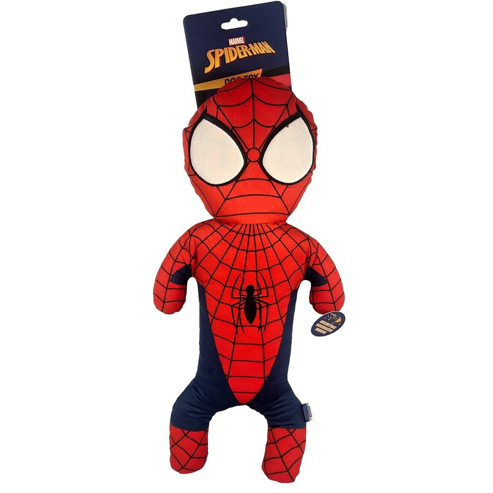Marvel Spider-Man Dog Toy Large 18 Inch Red Blue New Plush Grunting Squeaker Toy